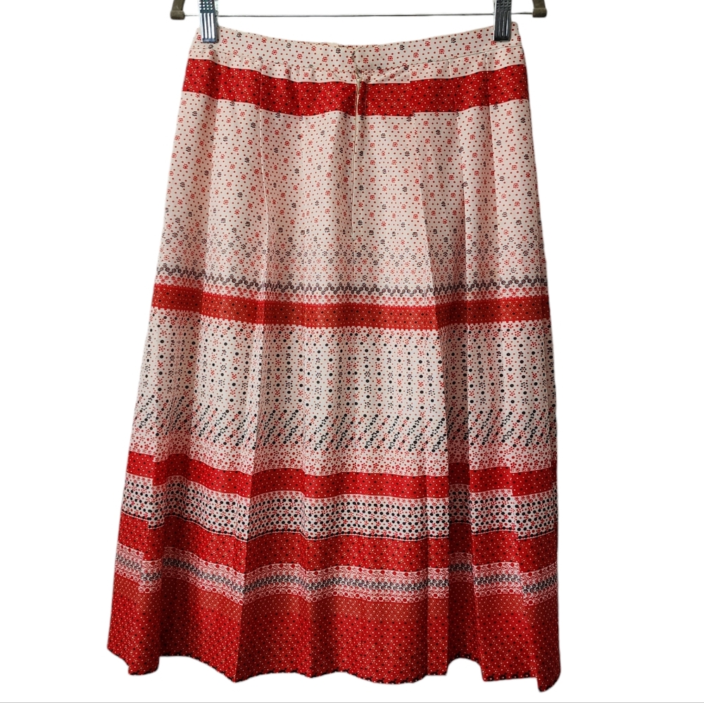 Vintage Black Red and White Dot Pattern Skirt